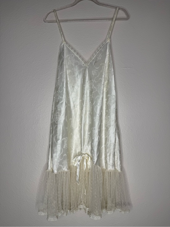 Victoria's Secret Dresses & Skirts - Vintage Victoria's Secret Cream Satin Slip Dress with Lace & Tulle Fairy Lg